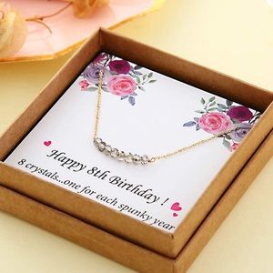 Necklaces 8 gems Birthday Crystal Beaded Necklace